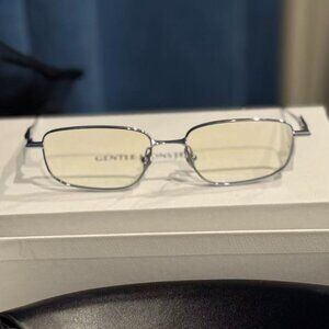 Gentle Monster BOB Silver Rectangular Metal Eyeglasses Frame Minimalist
